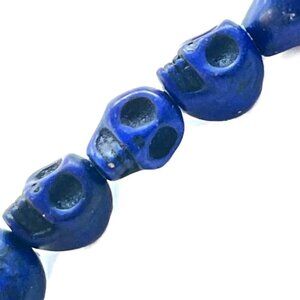 As low as $2! Blue Howlite Skull Beads 10mm X 9.5mm X 8mm (16)
